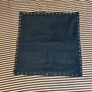 Navy Velvet Studded Pillow Cover 19x19 Glam Decor
